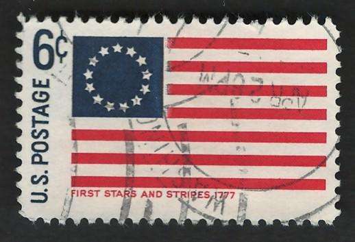 USA 1968 Historic Flags: First Stars and Stripes 1777. Scott #1350
