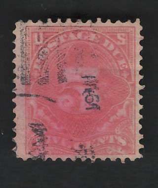 USA Scott 1894/95 Post Due (#J34) P12 Unwmk 5c Claret