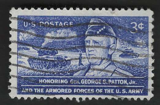 USA 1953 Gen George S Patton, Jr., and Tank in Action. Scott #1026. Price R4
