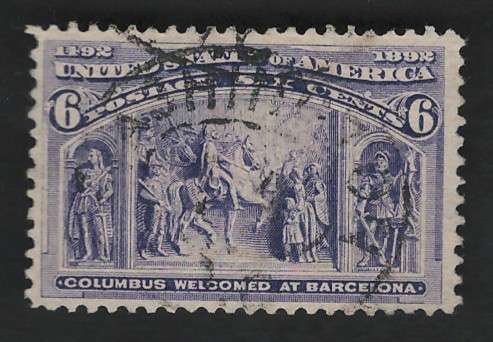 USA Scott Columbian Expo 1893 #235 6c Purple. Price R55 (cv R487)