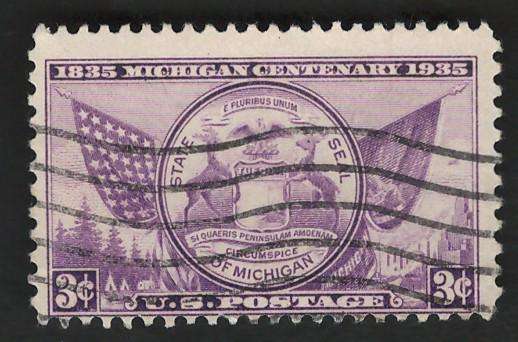 USA 1935 Michigan State Seal Scott #775 3c. Price R4