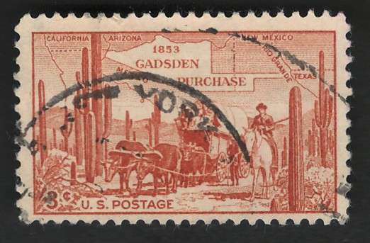USA 1953 Map and Pioneer Group. Scott #1028. Price R4