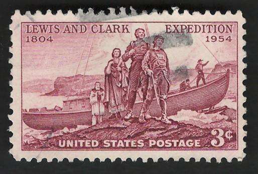 USA 1954 Expedition: Landing of Lewis and Clark. Scott #1063