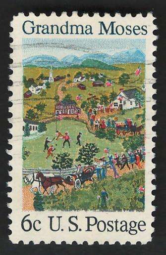 USA 1969 American Folklore: July Fourth by Grandma Moses (primitive painter). Scott #1370