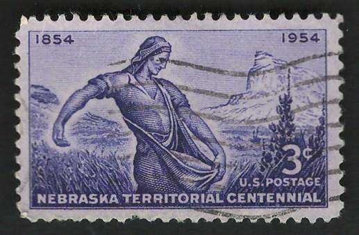 USA 1954 Mitchell Pass, Scotts Bluff & The Sower. Scott #1060