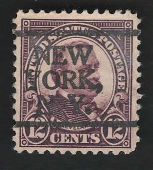 USA 1931 (P11x10½) Scott #693 12c (New York pre-cancel). Price R7