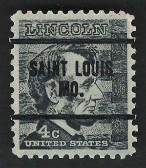 USA 1965-78 Prominent Americans: Lincoln (Saint Louis pre-cancel). Scott #1282