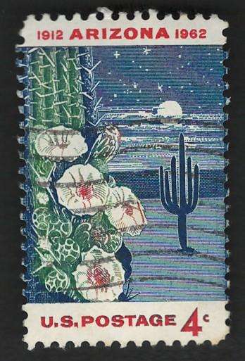 USA 1962 Arizona Statehood: Giant Saguaro Cactus. Scott #1192