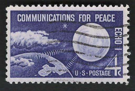 USA 1960 Radio Waves Connecting Echo I and Earth. Scott #1173