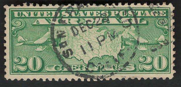 USA Scott Air Post 1926/27 USA Map #C9 20c Green