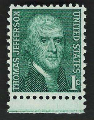 USA 1965-78 Prominent Americans: Thomas Jefferson (MOGH). Scott #1278