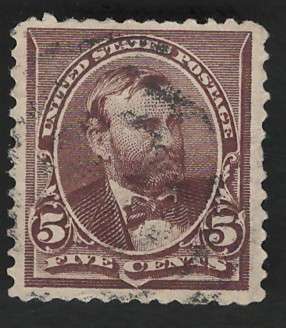 USA-Scott #223 1890/93 5c Chocolate. Price R13 (cv R97)