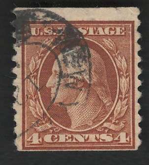 USA-Scott 1916/22  (P10 Vert.) #495 4c Yellow Brown