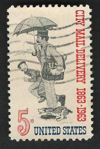 USA 1963 Free City Mail Delivery: Letter Carrier. Scott #1238
