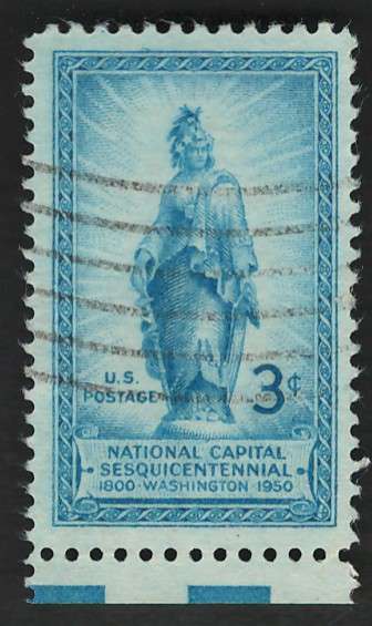 USA 1950 Statue of Freedom on Capitol Dome Scott #989. Price R4