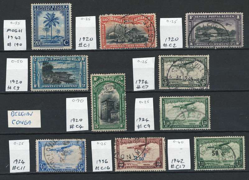 Belgium Congo (General Issue & Air Post). Price R13 (Scott cv $3.65 R68)
