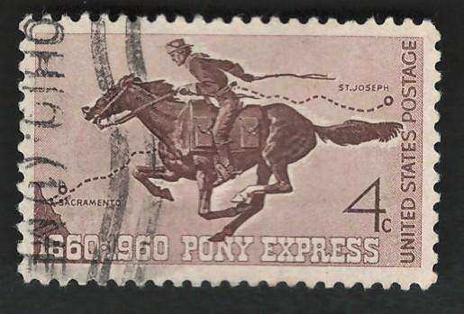 USA 1960 Pony Express Rider. Scott #1154