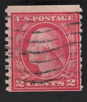 USA-Scott-1914  (P10 Vert) #444 2c Red. Price R75 (cv R780)