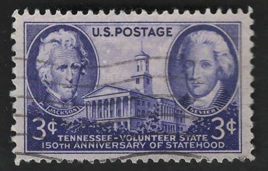 USA 1946 Andrew Jackson, John Sevier, Nashville State Capitol Scott #941.