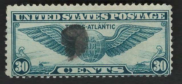 USA Scott Air Post 1939 Winged Globe #C24 30c Dull Blue