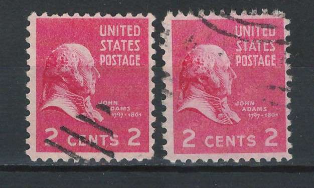 USA 1938 Pres. Iss. Scott #806 2c (Rose Carmine & Rose Pink).
