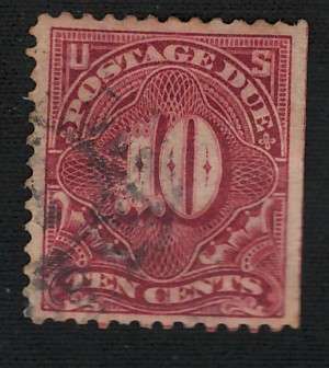 USA Scott 1910/12 Post Due (#J49) P12 Sngle lne Wmk 10c Deep Claret. Price R35 (cv R390)