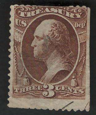 USA Scott 1873 Official Stamps: Treasury #O74 3c Brown