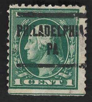 USA-Scott 1917/19 (P11) #498 1c (Philadelphia pre-cancel)