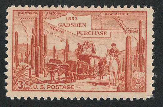 USA 1953 Map and Pioneer Group. Scott #1028 (MOGH). Price R6