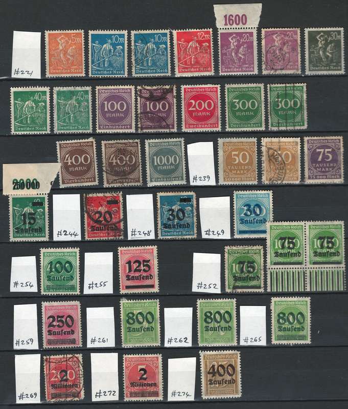 Germany 1922  1923 (Scott #221 to #274)