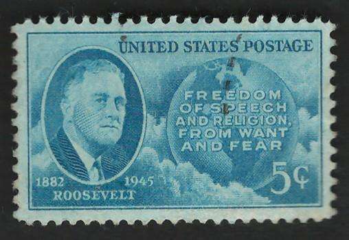 USA 1945-46 Roosevelt, Map of Western Hemisphere Scott #933.