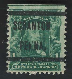 USA-Scott 1902/03 #300 1c (Scranton pre-cancel). Price R9