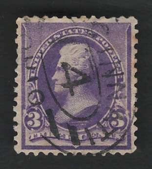 USA-Scott #221 1890/93 3c Purple. Price R21 (cv R175)