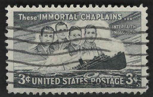 USA 1948 Four Chaplains and Sinking S.S. Dorchester Scott #956.