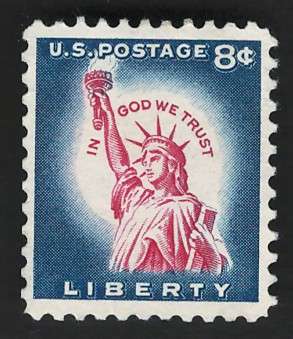 USA 1954-68 Liberty Issue: Statue of Liberty. Scott #1042 (Unused). Price R6