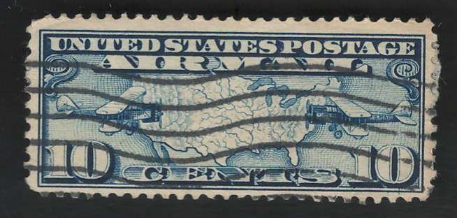USA Scott Air Post 1926/27 USA Map #C7 10c Dark Blue. Price R11