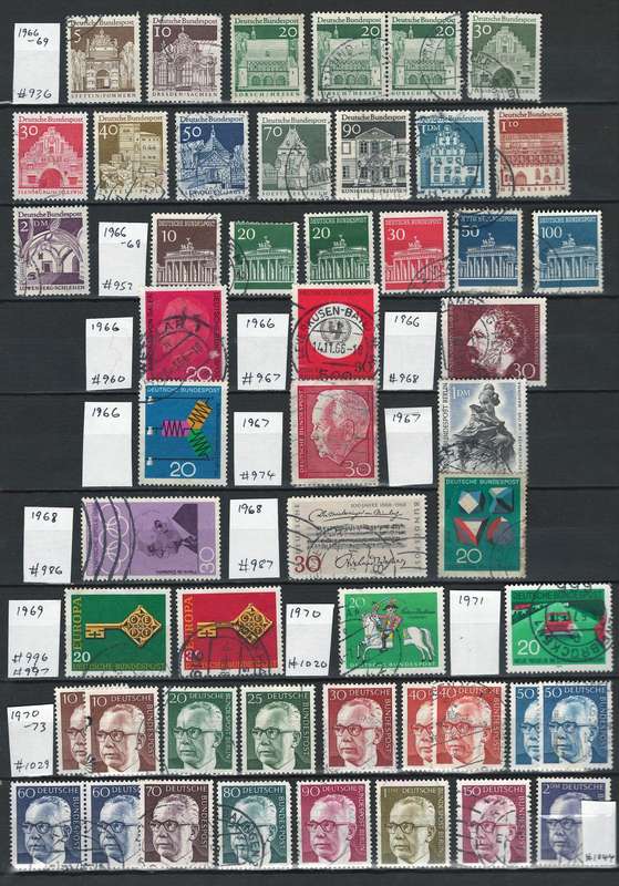Germany 1966 - 1973 (Scott #936 to #1044)