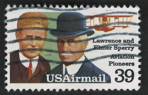 USA Scott Air Post 1985 Aviation Pioneers: Lawrence & Elmer Sperry Scott #C114 39c. Price R5