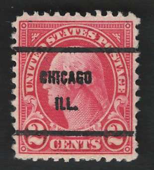 USA Scott 1926/34 (P11x10½) #634 2c (Chicago pre-cancel). Price R6