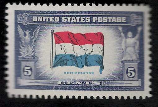 USA 1943-44 Overrun Countries: Netherlands Scott #913 5c (MOGH). Price R6