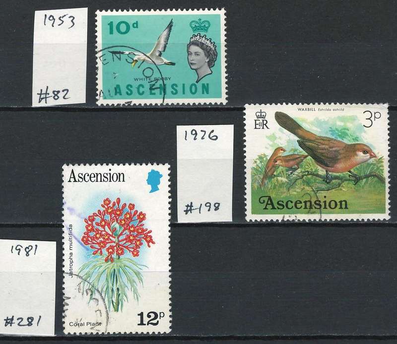 Ascension (British) 1953 to 1981 (Scott #82, $198, $281)