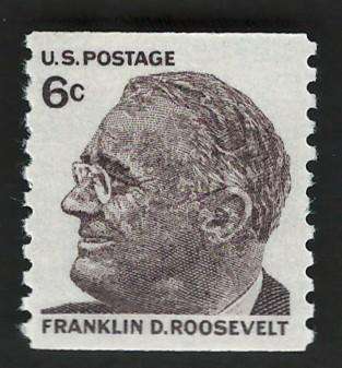USA 1966-81 Prominent Americans (P10 Vert.): Franklin D. Roosevelt (MNH). Scott #1305