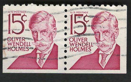 USA 1965-78 Prominent Americans: Oliver Wendell Holmes (Pair). Scott #1288B (P10)