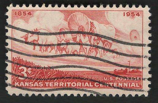 USA 1954 Wheat Field and Pioneer Wagon. Scott #1061