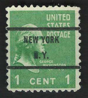 USA 1938 Pres. Issue Scott #804 1c (New York pre-cancel).