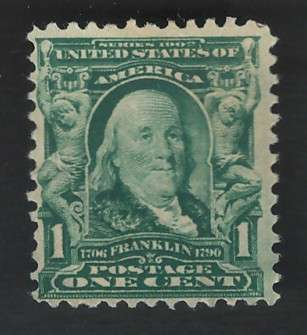 USA-Scott 1902/03 #300 1c Yellow Green (Unused). Price R32 (cv R214)