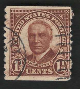 USA 1930  Harding (P10 Vert) Scott #686 1½c Deep Brown. Price R5