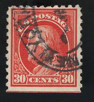 USA-Scott 1913/15  (P10) #439 30c Orange Red. Price R45 (cv R390)