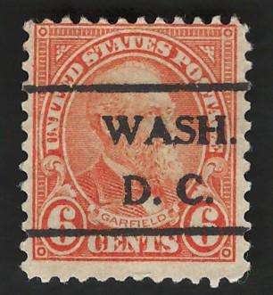USA Scott 1926/34 (P11x10½) #638 6c (Washington pre-cancel). Price R7