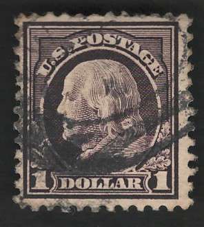 USA-Scott 1917/19  (P11) #518 $1 Violet Brown. Price R15